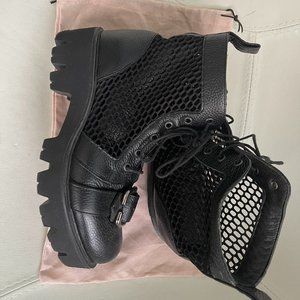 MOJA mesh black short combat boot